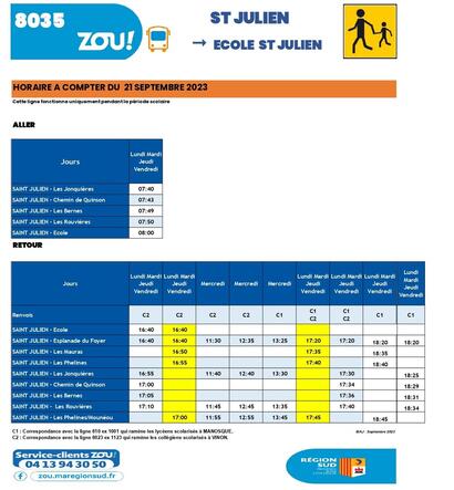 Ligne ZOU 8035 - SAINT-JULIEN