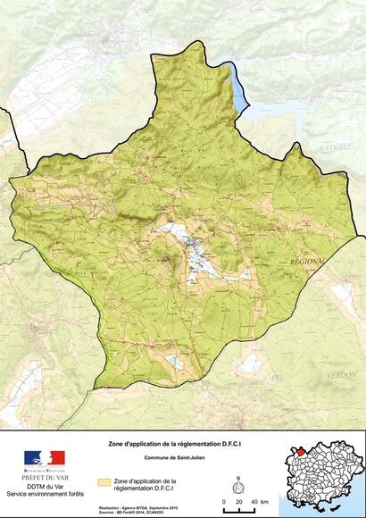 Zone d'application de la réglementation D.F.C.I - Commune de Saint-Julien Zone d'application de la réglementation D.F.C.I - Commune de Saint-Julien