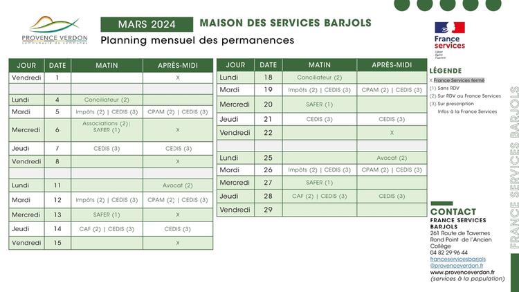 Permanences France Services Barjols